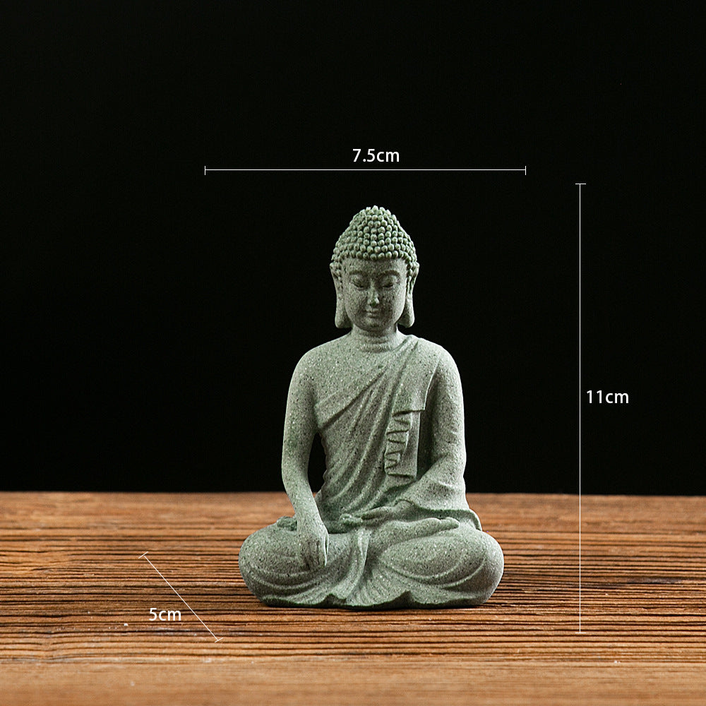 zensoullab New Buddha Statue Crafts Zen Fish Tank Landscape Ornament New Chinese Style Creative Entrance Home Decoration