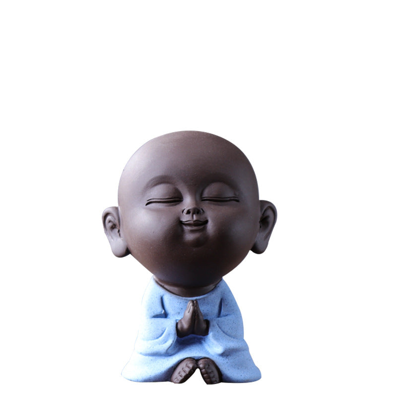 zensoullab Premium Yixing Zisha Cute Little Monk Tea Pet Tea Play Tea Tray Accessories Ceramic Little Sha Mi Bonsai Zen Ornament