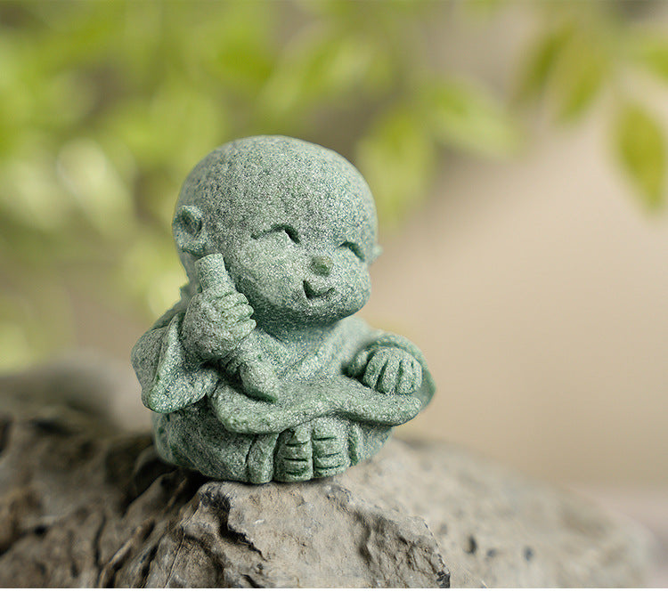 zensoullab Chinese Tea Pet Zen Small Novice Landscape Ornament Flower Garden Bonsai Rockery Cute Healing Decoration
