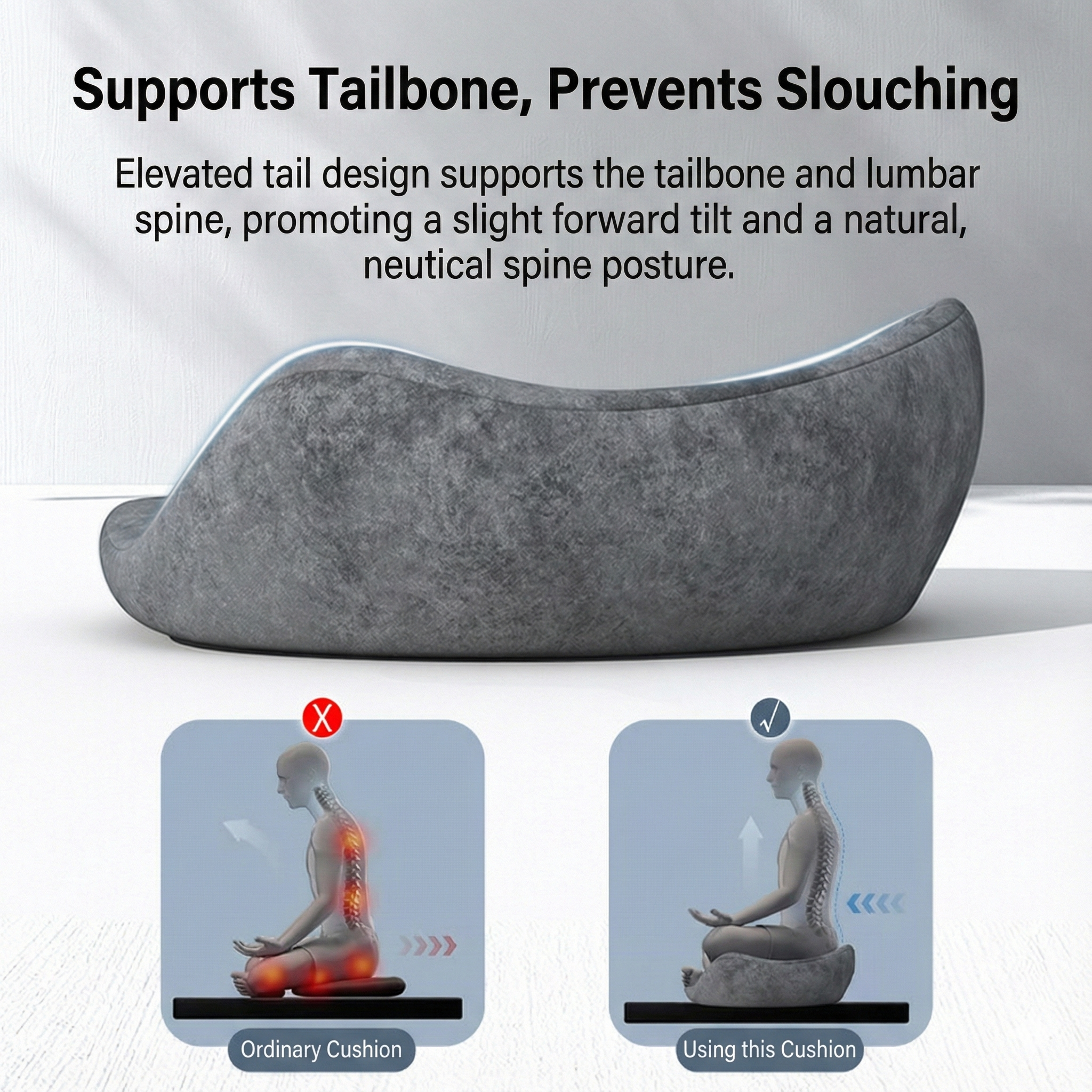 Zensoullab Ergonomic Meditation Cushion Floor Seat (Memory Foam) – 4 Colors