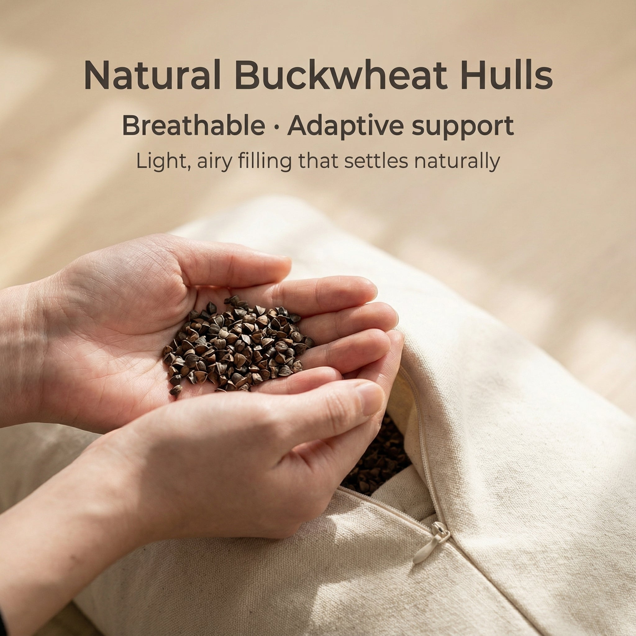 ZenSoulLab T-Shaped Ergonomic Meditation Cushion with Buckwheat Hull Filling