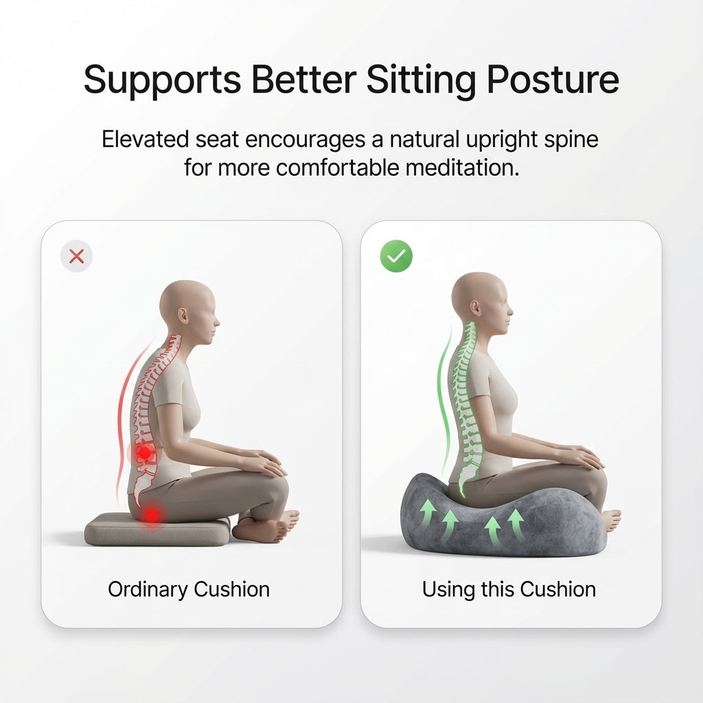 ZenSoulLab Unity Meditation Cushion with 3D Resilient Support