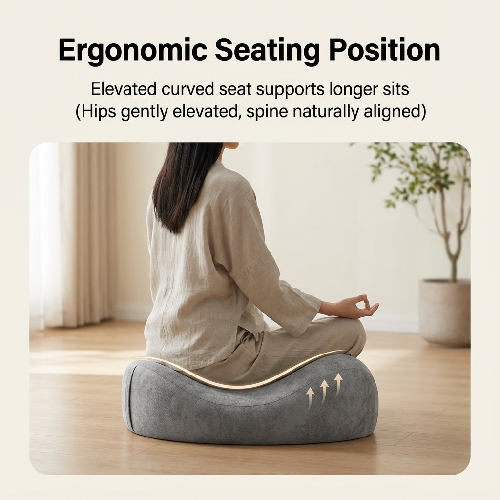 ZenSoulLab Unity Meditation Cushion with 3D Resilient Support