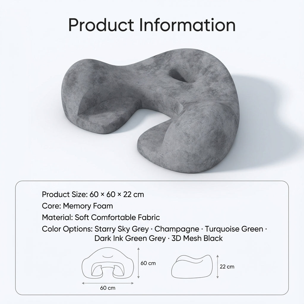 ZenSoulLab Unity Meditation Cushion with 3D Resilient Support