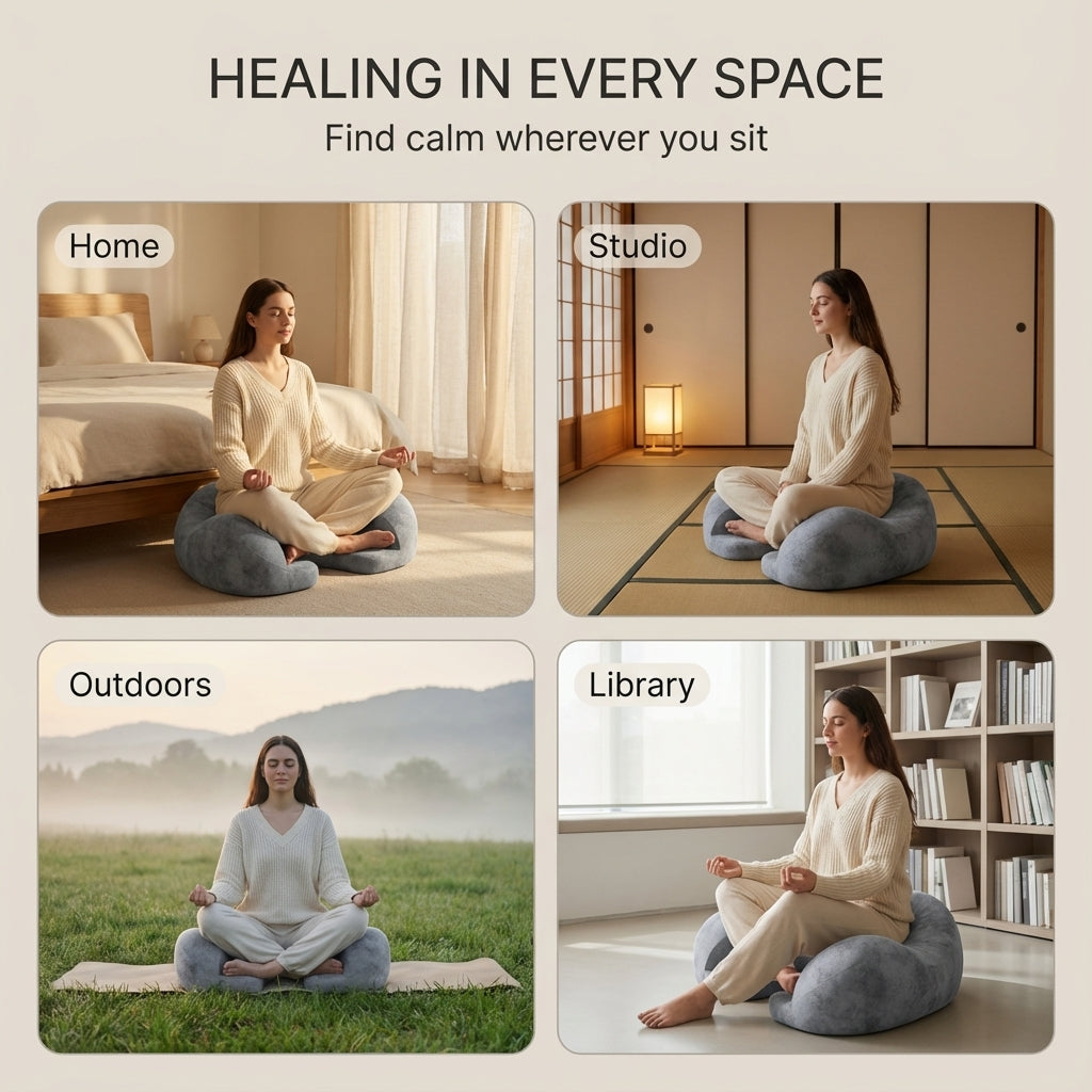 ZenSoulLab Unity Meditation Cushion with 3D Resilient Support