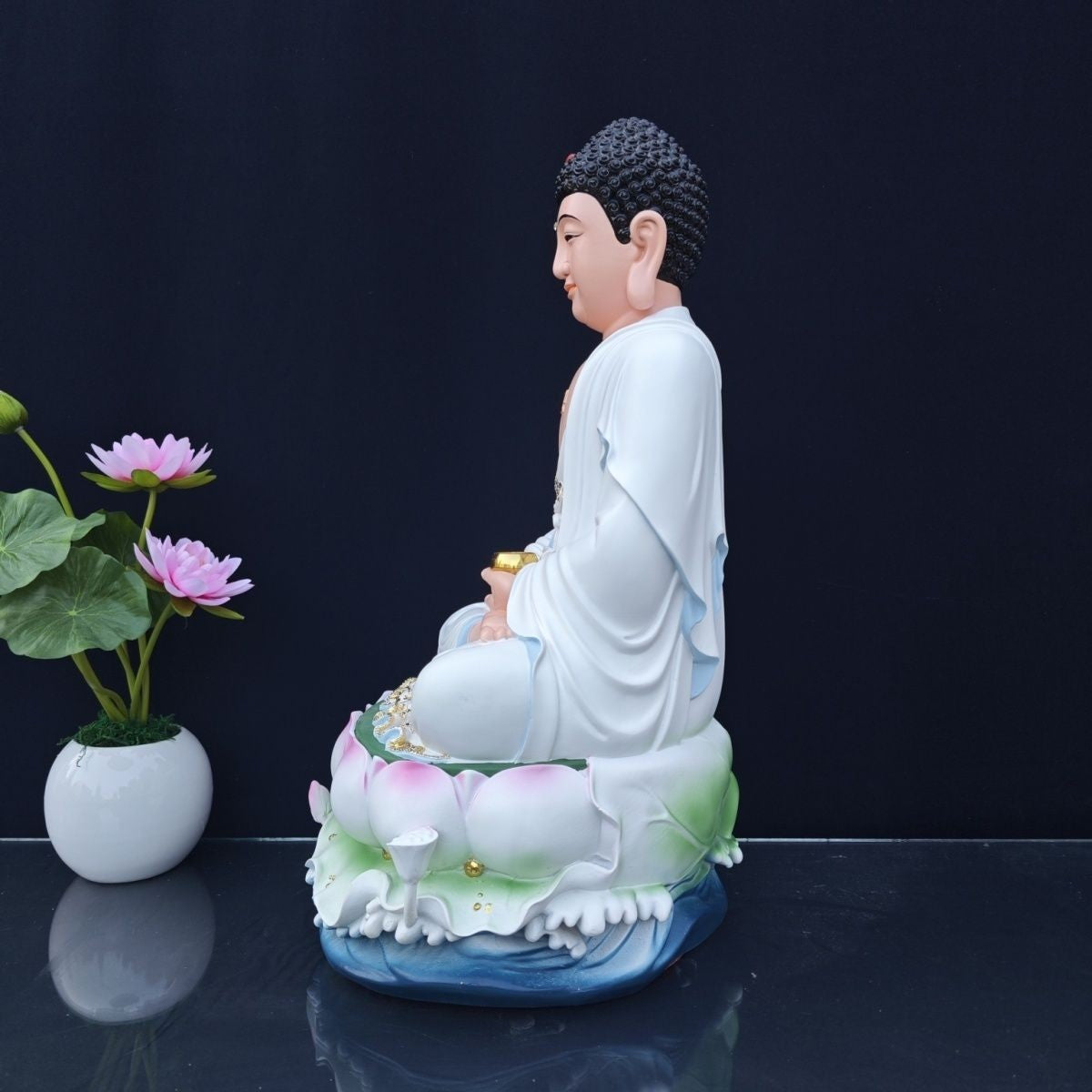 Majestic Amitabha Buddha Statue · Seated on Lotus of Compassion