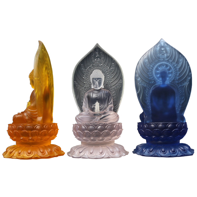 Crystal Glass Medicine Buddha Statue – Light of Healing and Protection