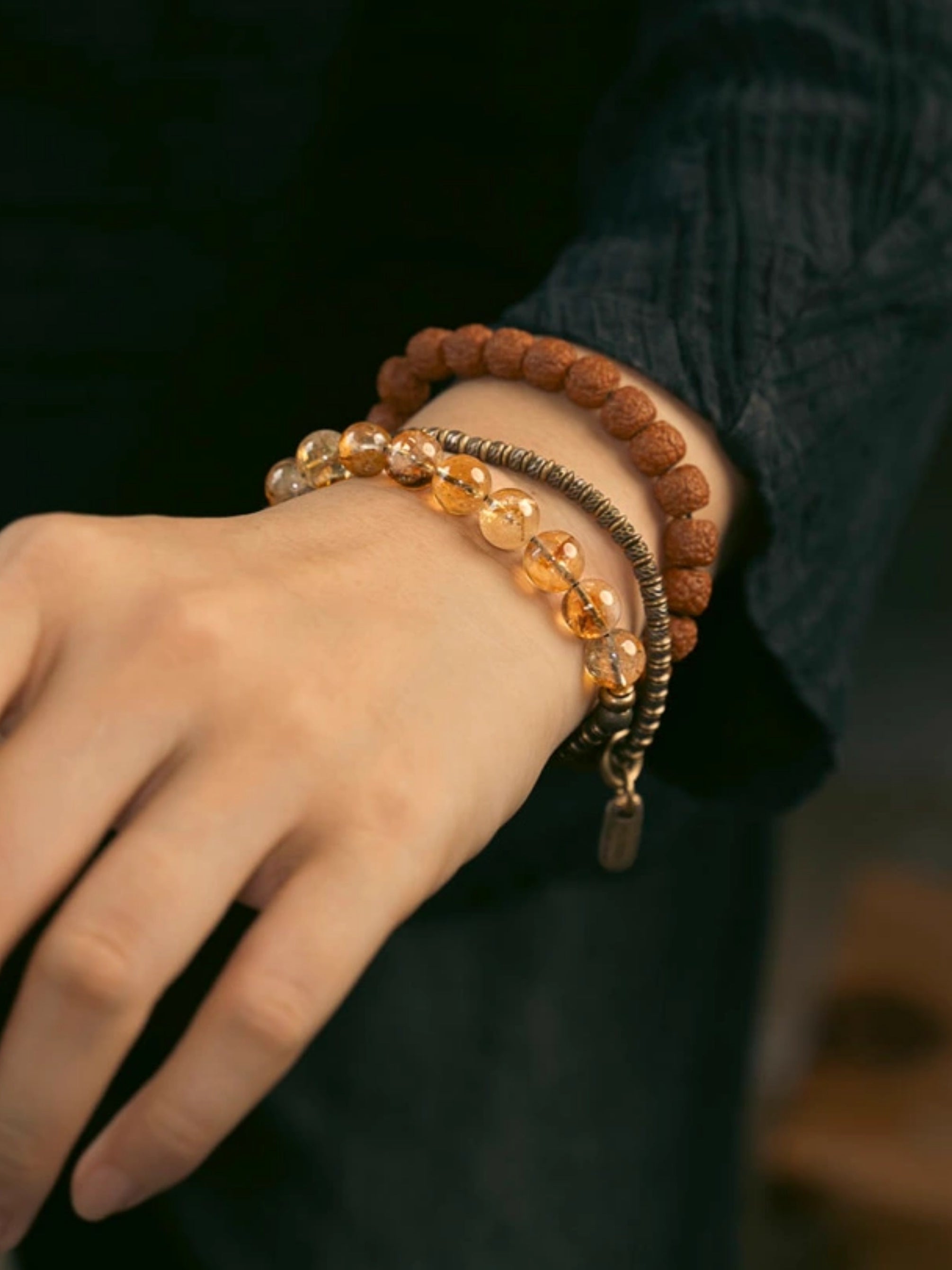 Sunlit Sutra - Citrine & Bodhi Bead Bracelet – Sunlit Sutra Spiritual Energy Jewelry