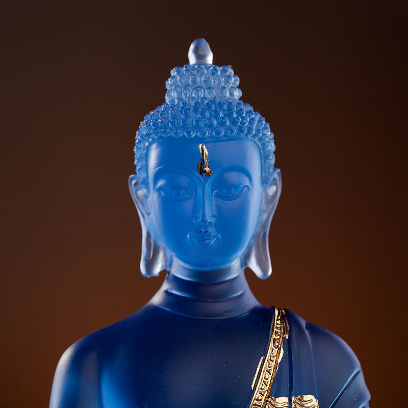 Healing Light – Blue Medicine Buddha Crystal Statue