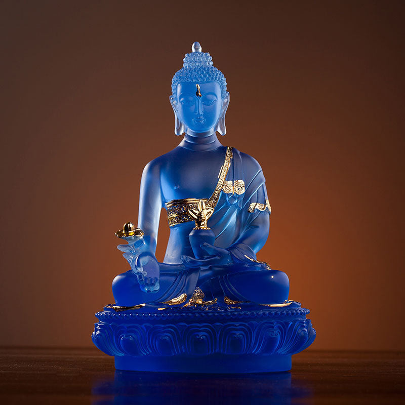 Healing Light – Blue Medicine Buddha Crystal Statue