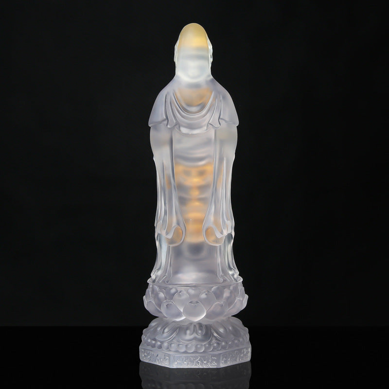 Crystal Glass Guanyin Buddha Statue – Symbol of Compassion & Protection
