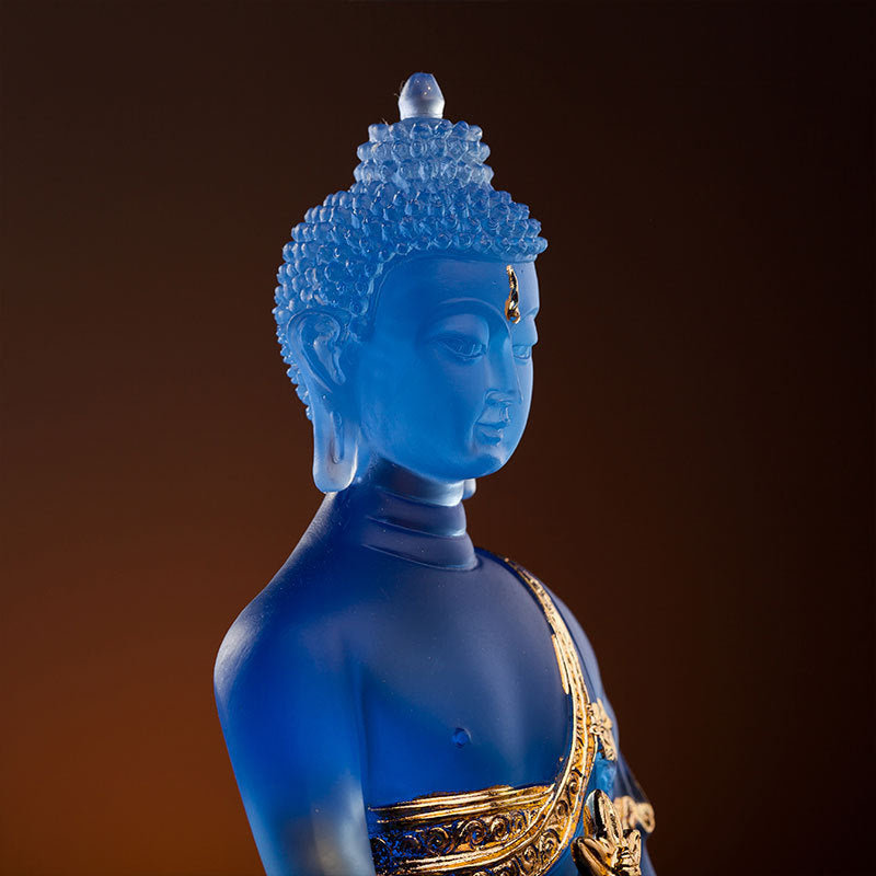 Healing Light – Blue Medicine Buddha Crystal Statue