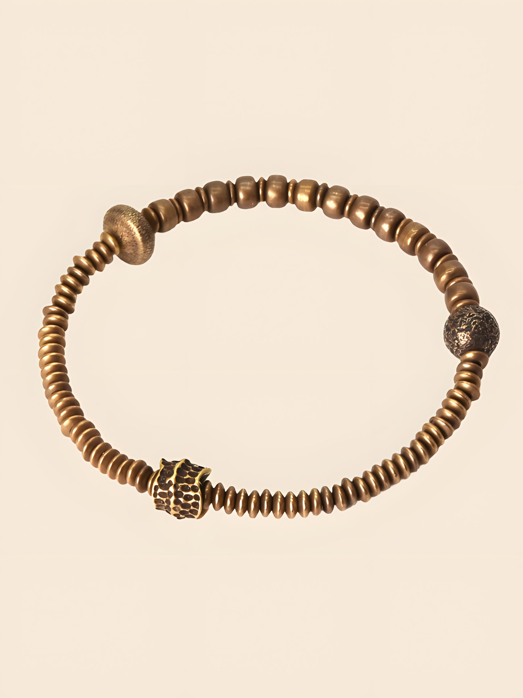 Eternal Ember | Handcrafted Vintage Brass Bracelet – Symbol of Strength & Renewal