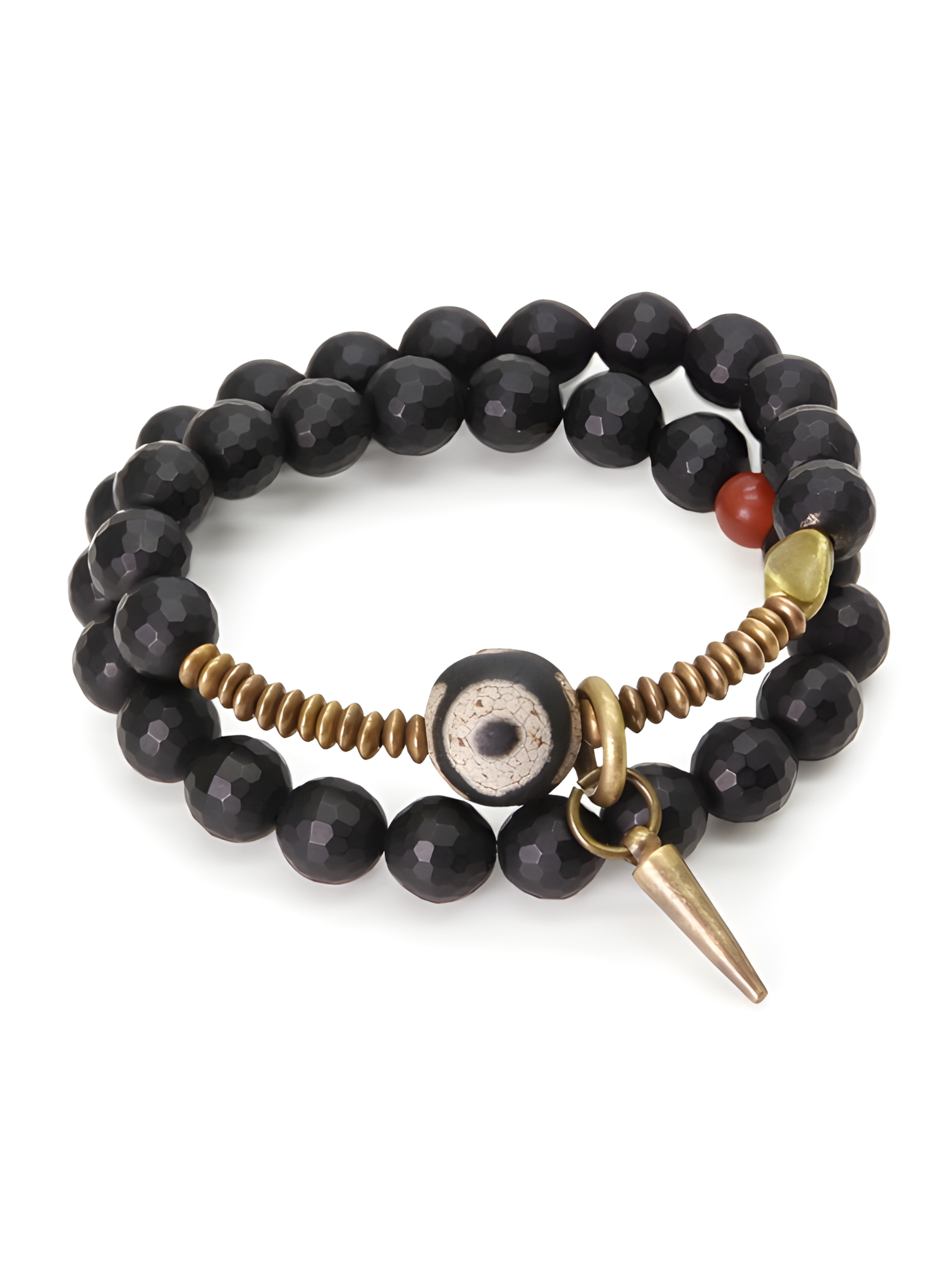Eternal Sentinel Bracelet | Black Agate & Vintage Brass Protection Talisman