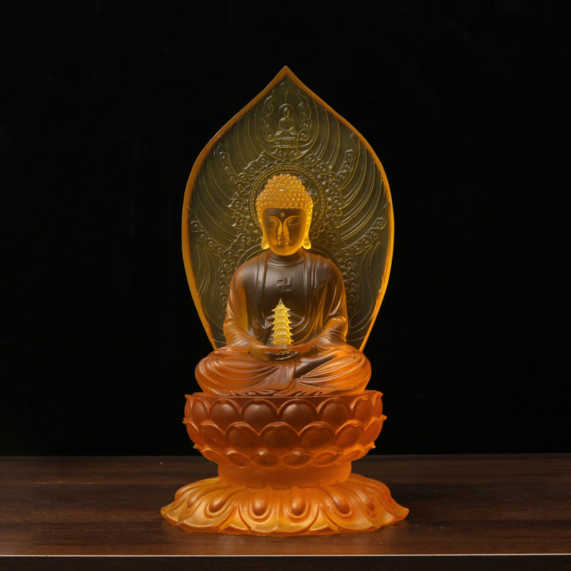 Crystal Glass Medicine Buddha Statue – Light of Healing and Protection