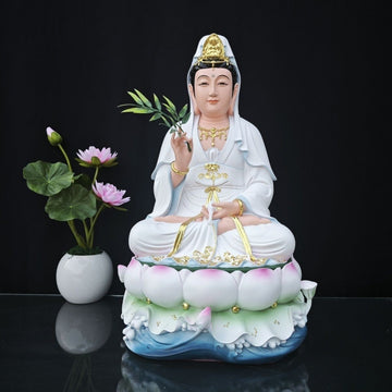 Avalokiteshvara Bodhisattva on Lotus Throne Statue