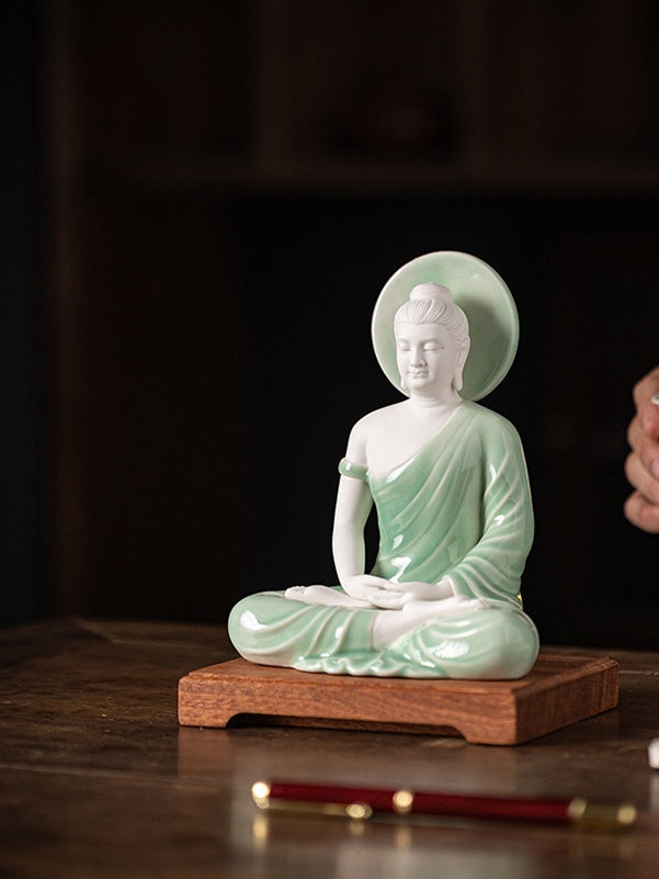 Serene Enlightenment – Ceramic Buddha Statue for Mindful Living