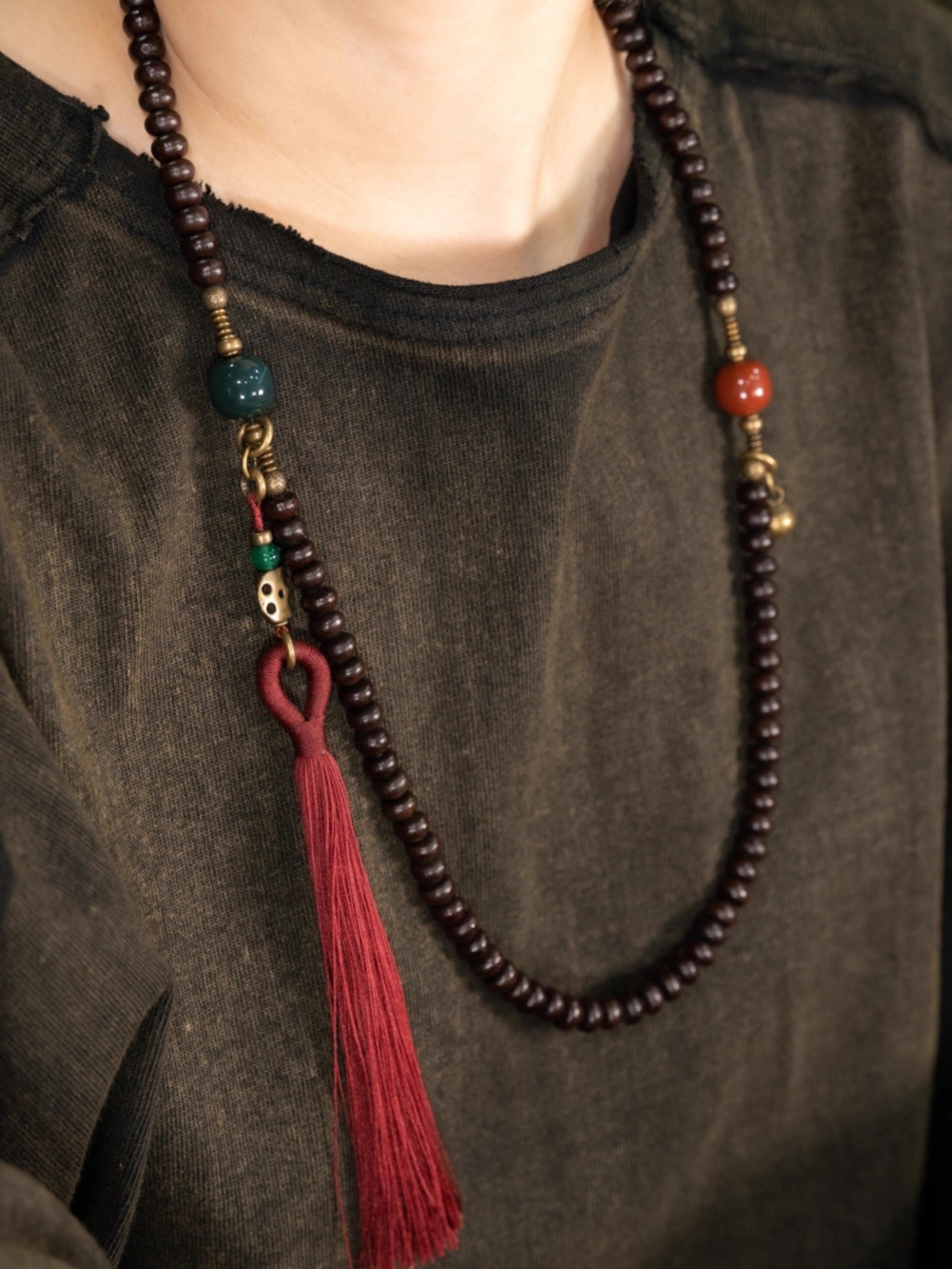 Wisdom Guardian | Sandalwood Mala Beads Necklace & Bracelet