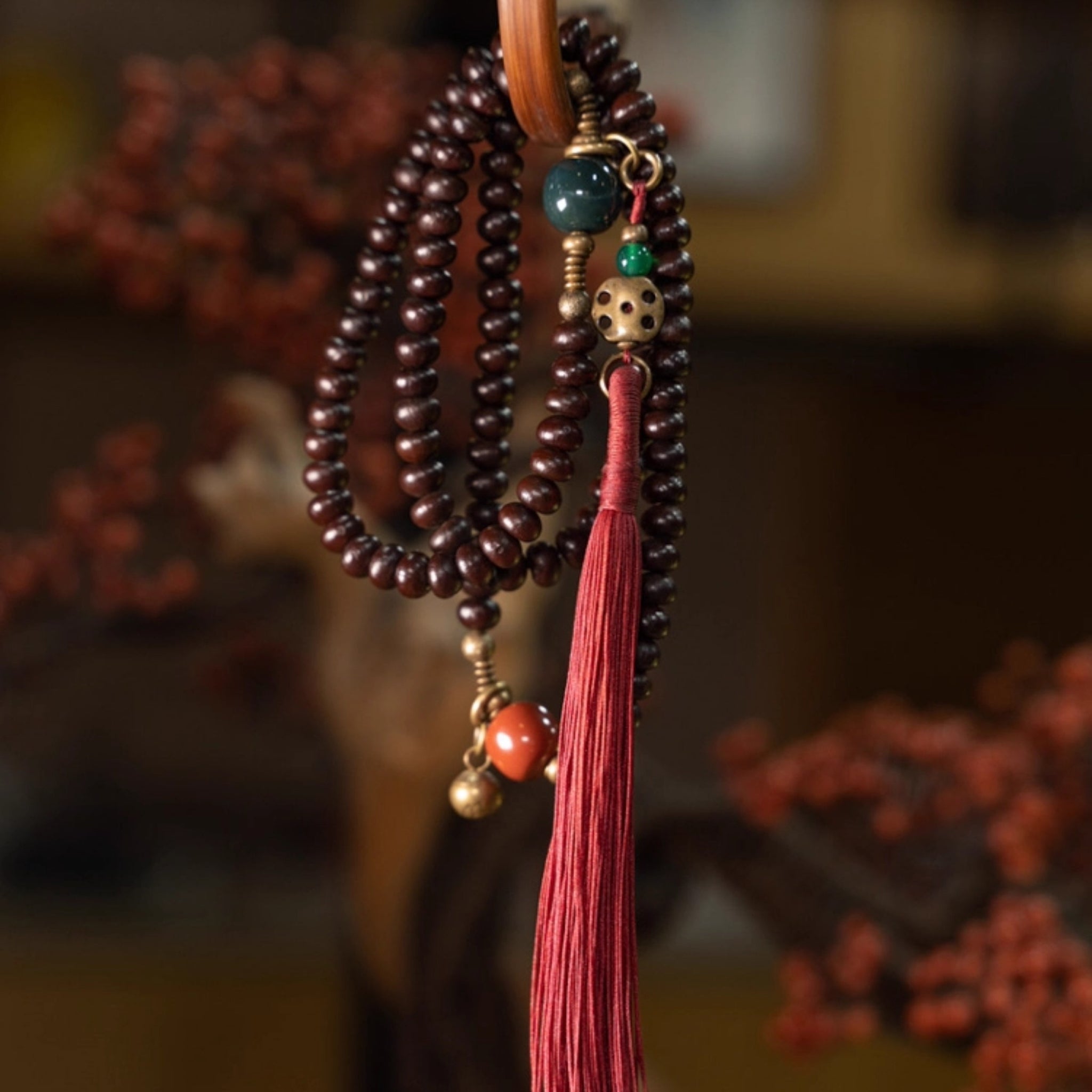 Wisdom Guardian | Sandalwood Mala Beads Necklace & Bracelet