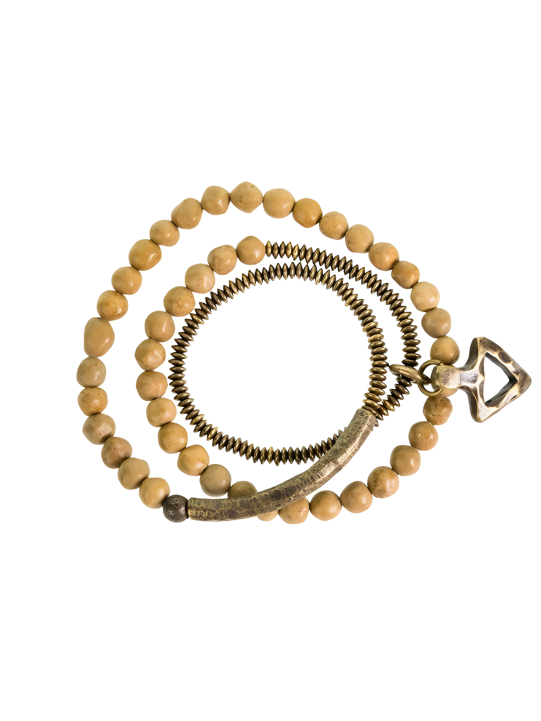 Trinity Guardian Bracelet | Vintage Brass & Shari Stone Design