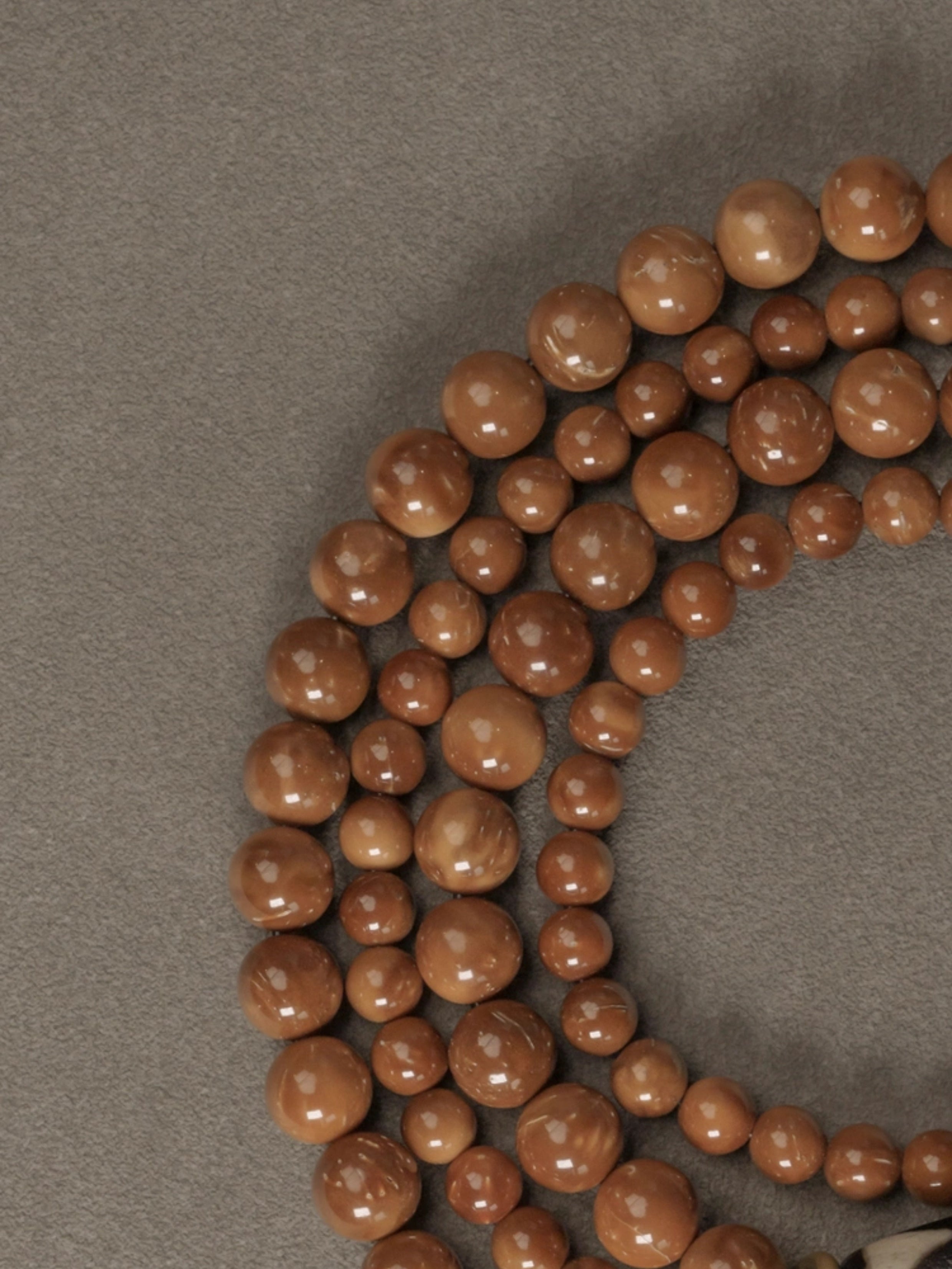 Path of Guardianship – Kuku Wood & Alxa Agate Necklace with Vintage Brass and Tiger Tooth Accents