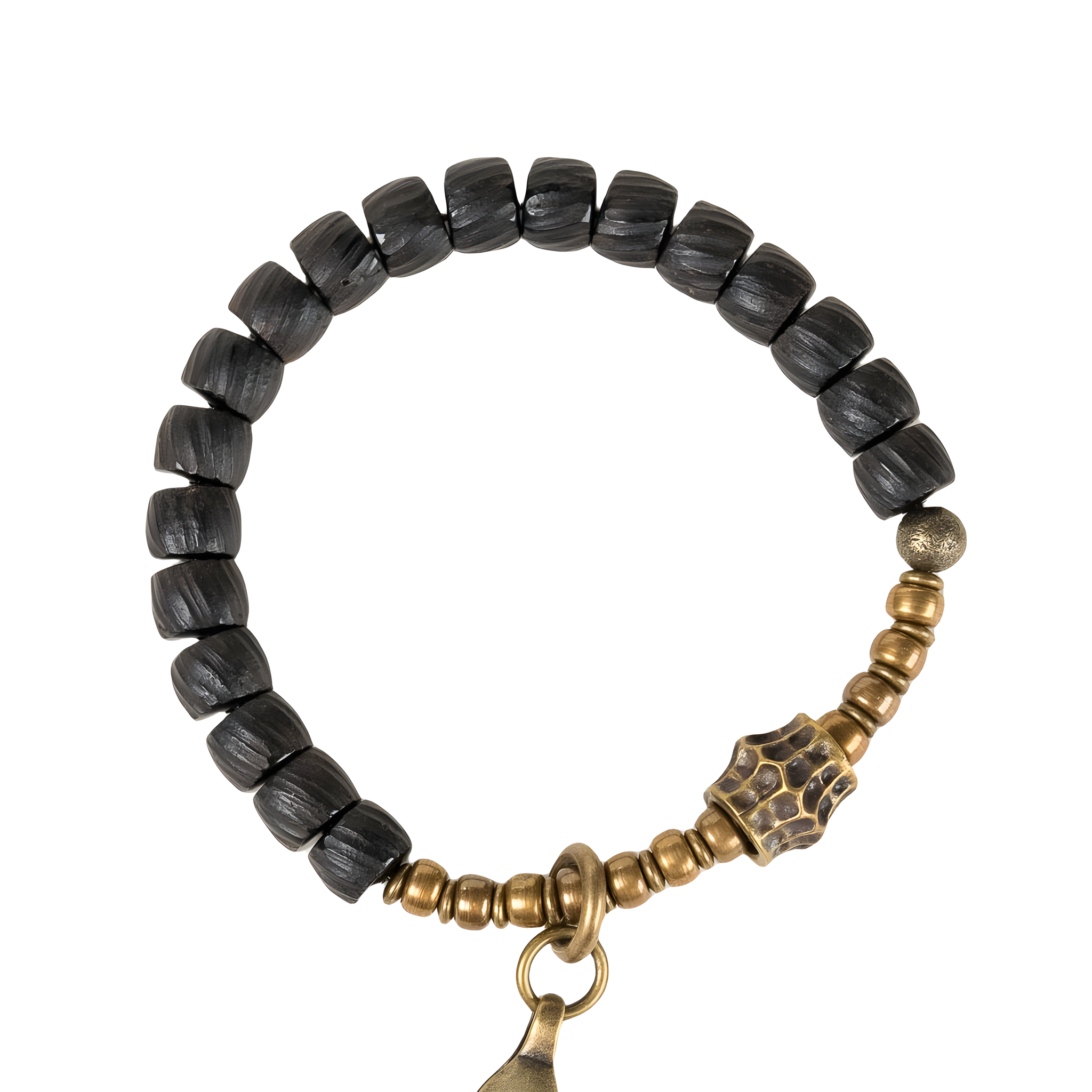 Trinity of Time | Coconut Shell & Brass Handmade Bracelet