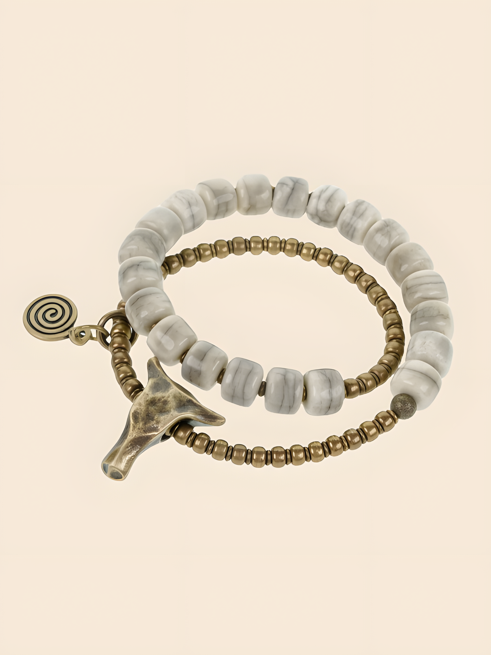 The Spirit of the Herd · Brass & Bone Bracelet – Symbol of Strength and Protection