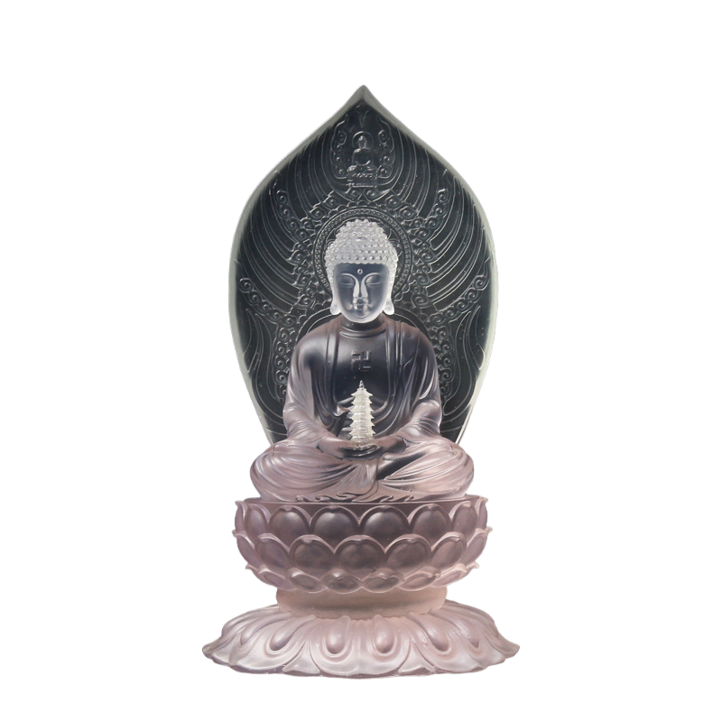 Crystal Glass Medicine Buddha Statue – Light of Healing and Protection