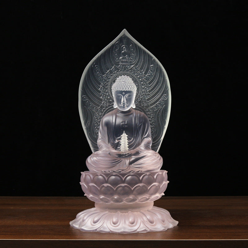 Crystal Glass Medicine Buddha Statue – Light of Healing and Protection