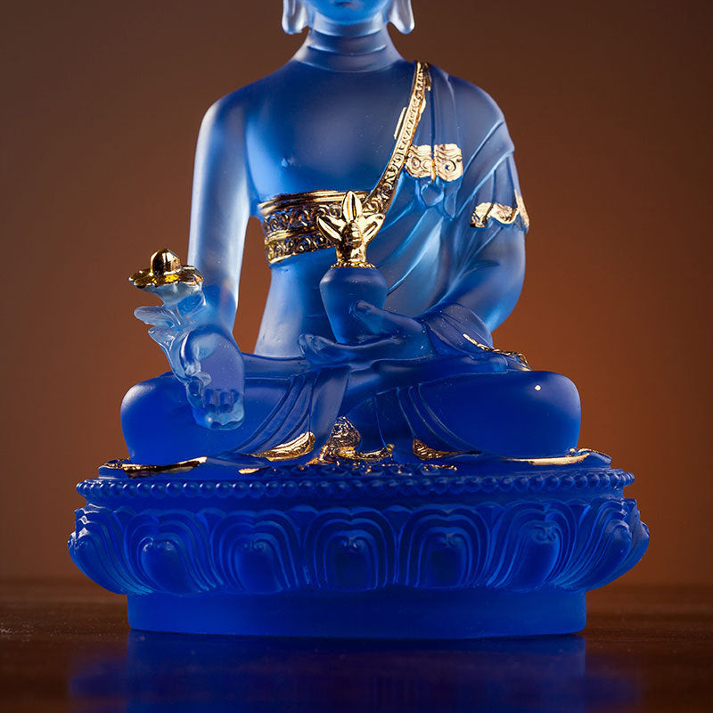 Healing Light – Blue Medicine Buddha Crystal Statue