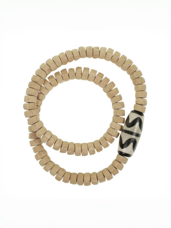 Guardian of Balance – Vintage Twin Tiger Tooth Beads Bracelet, Handmade Natural Bai Xiang Zi Mala Necklace/Bracelet