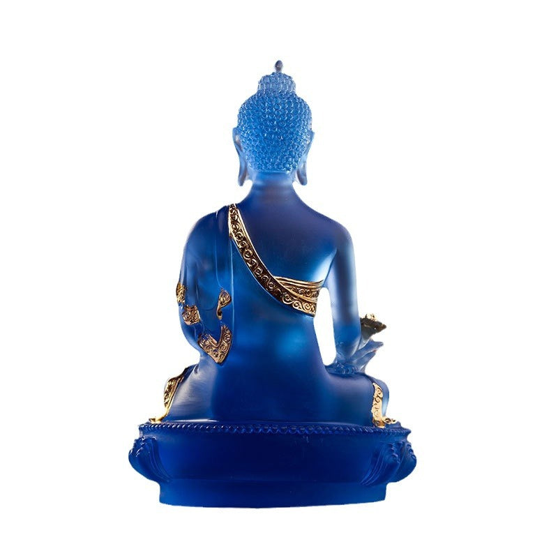 Healing Light – Blue Medicine Buddha Crystal Statue