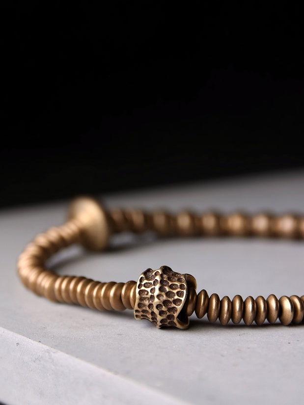 Eternal Ember | Handcrafted Vintage Brass Bracelet – Symbol of Strength & Renewal