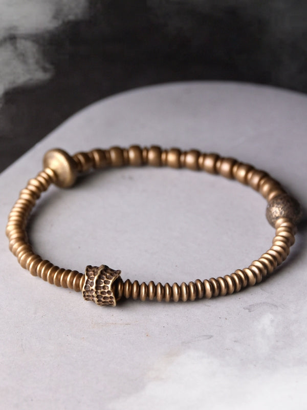 Eternal Ember | Handcrafted Vintage Brass Bracelet – Symbol of Strength & Renewal