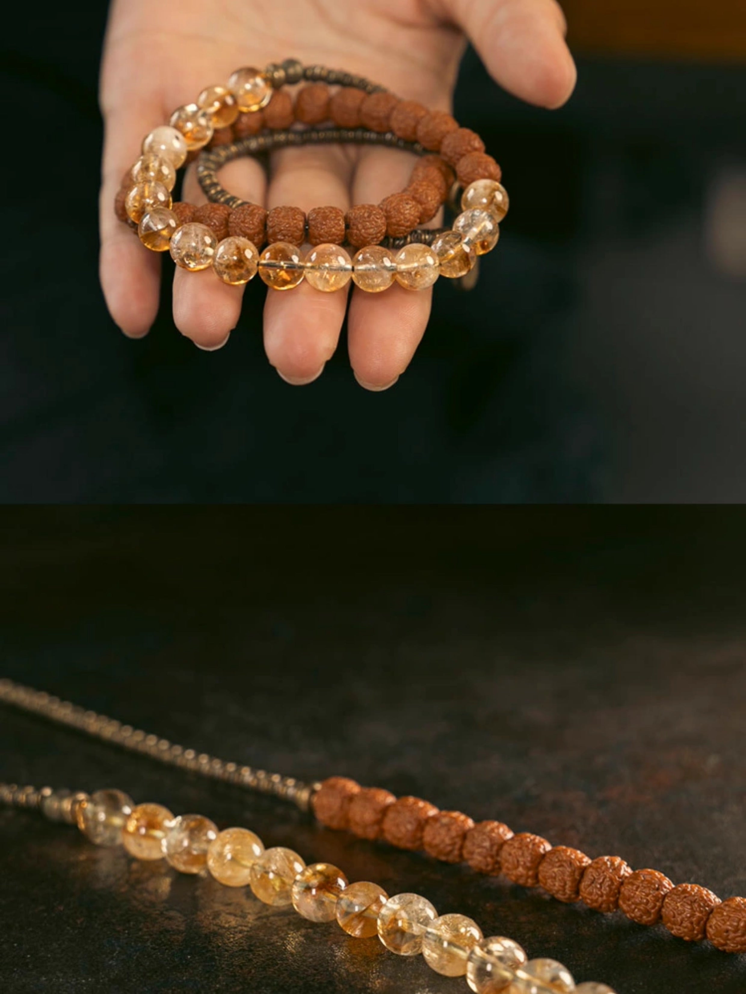 Sunlit Sutra - Citrine & Bodhi Bead Bracelet – Sunlit Sutra Spiritual Energy Jewelry