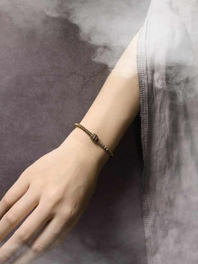 Eternal Ember | Handcrafted Vintage Brass Bracelet – Symbol of Strength & Renewal