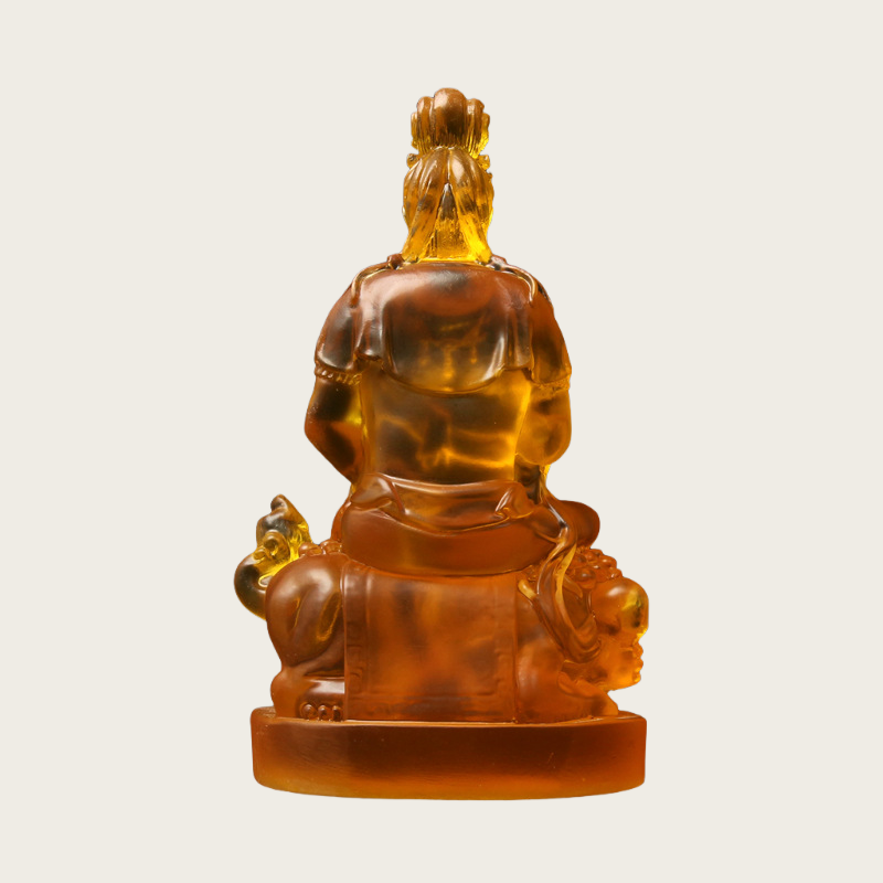 Wisdom Lion Bodhisattva Statue, Crystal Glass Sculpture for Inner Strength & Enlightenment