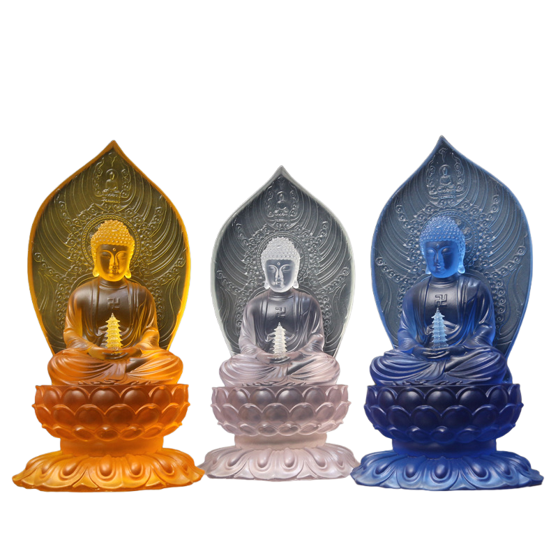 Crystal Glass Medicine Buddha Statue – Light of Healing and Protection