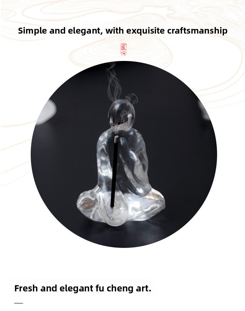 zensoullab Zen Incense Holder Creative Glass Home Incense Tea Ceremony Room Aromatherapy Stand Incense Ornament Backflow Incense Tea Ceremony Accessories