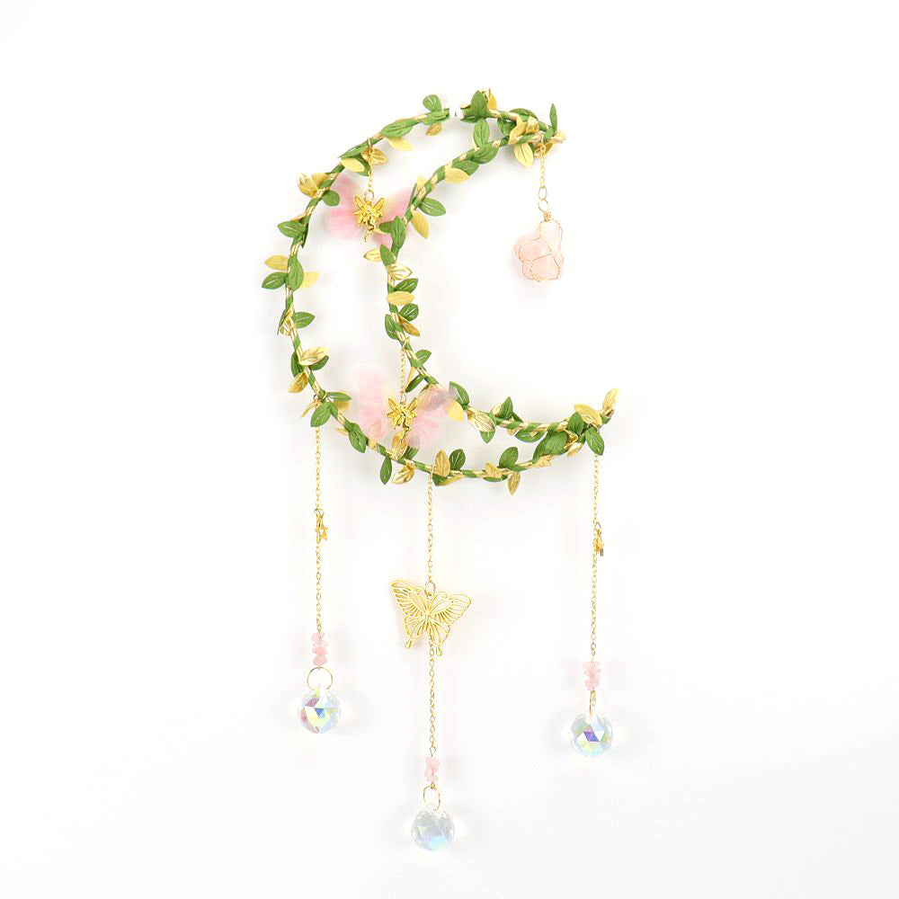 zensoullab Sun Catcher Wrapped Bougainvillea Angel Butterfly Tree Leaf Moon Wind Chime Garden Hanging Ornament Crystal Ball Decoration