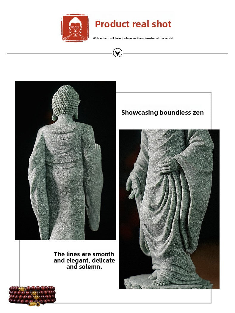 zensoullab Chinese-style Amitabha Buddha Statue Ornament Gardening Flower Tea Room Buddha Decoration Sakyamuni Buddha Fish Tank Landscaping Decoration