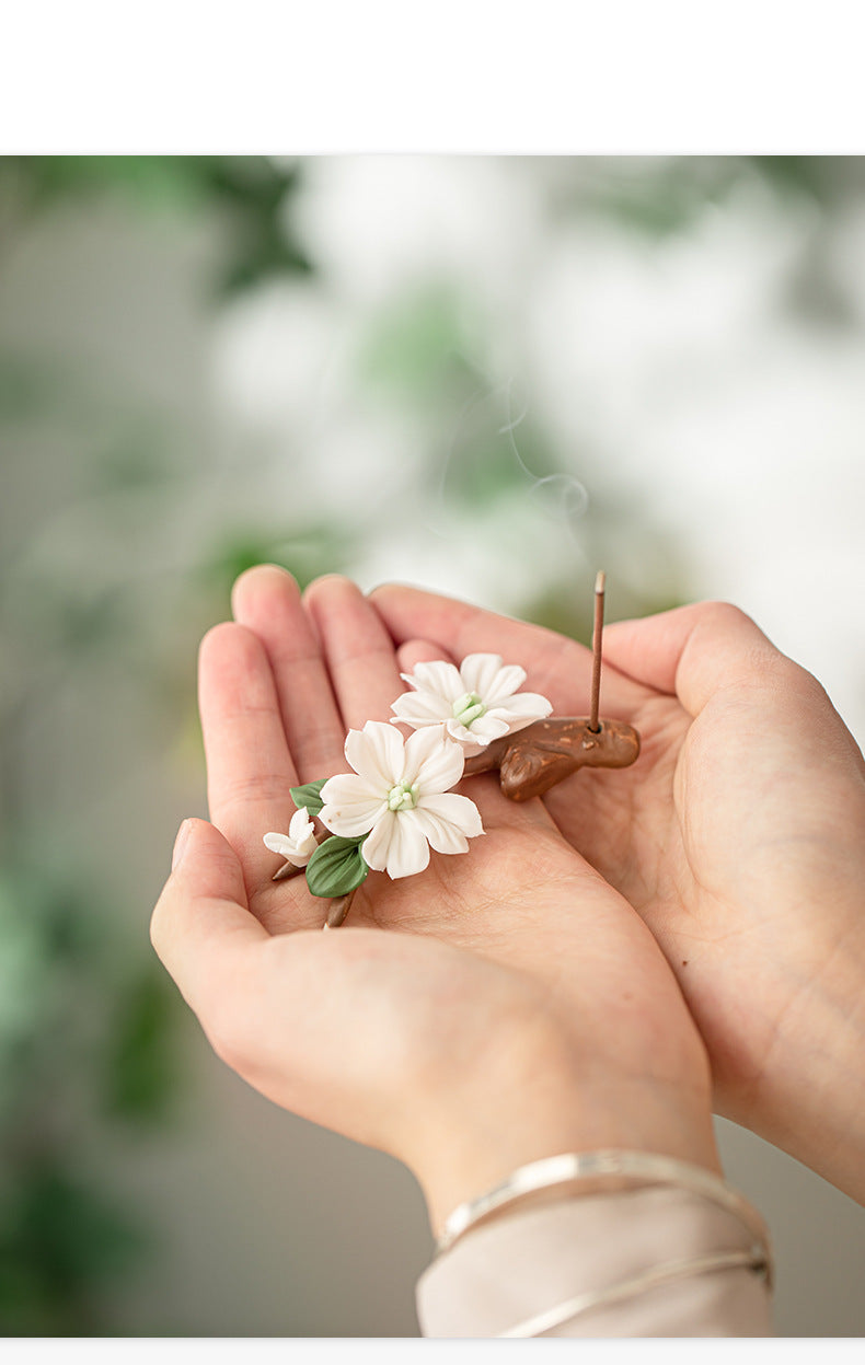 zensoullab Ceramic Apple Blossom Incense Holder