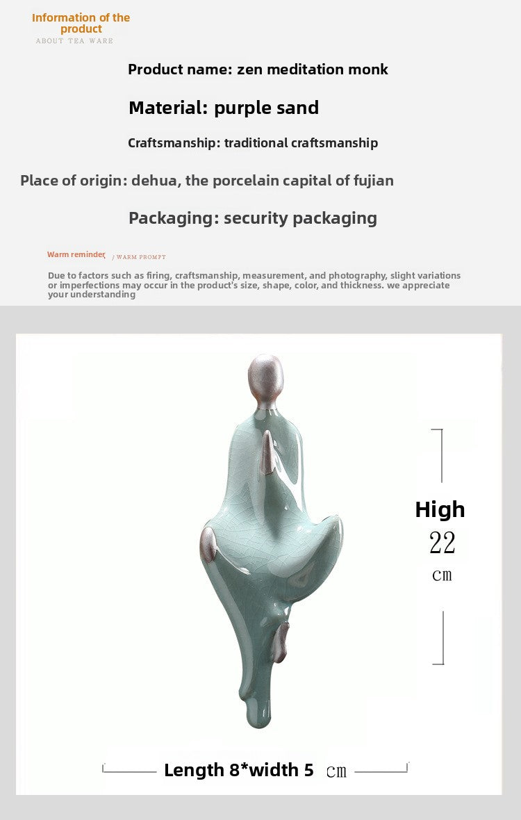 zensoullab Zen Ceramic Crafts Formless Buddha New Chinese Style Living Room Study Entrance Decoration Ge Kiln Creative Figurine