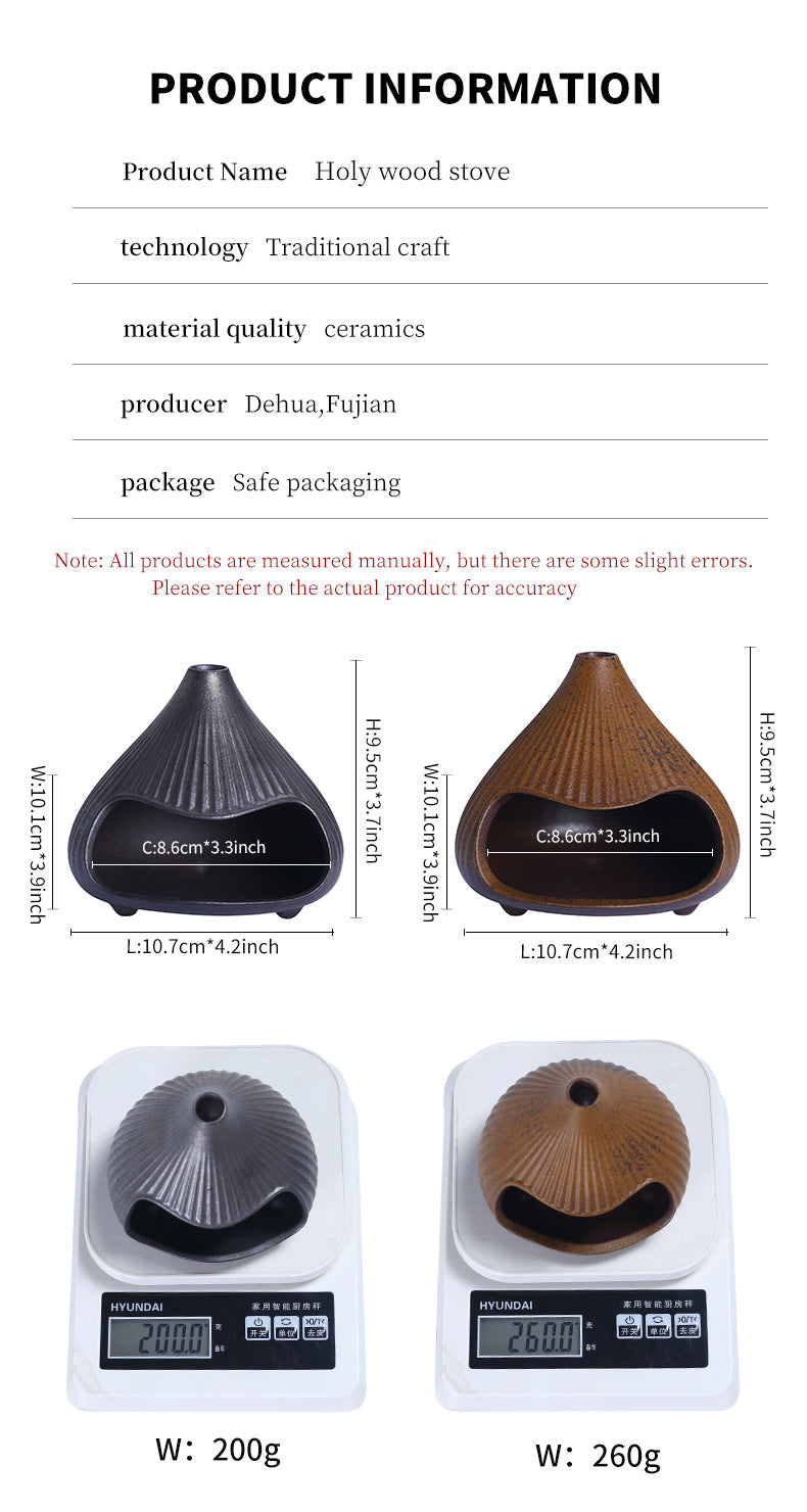 Ceramic Incense Burner Mount Fuji Small Wall Stove Cedar Sage Aromatherapy Burner Sacred Wood Purification Incense Burner Home Atmosphere Ornament