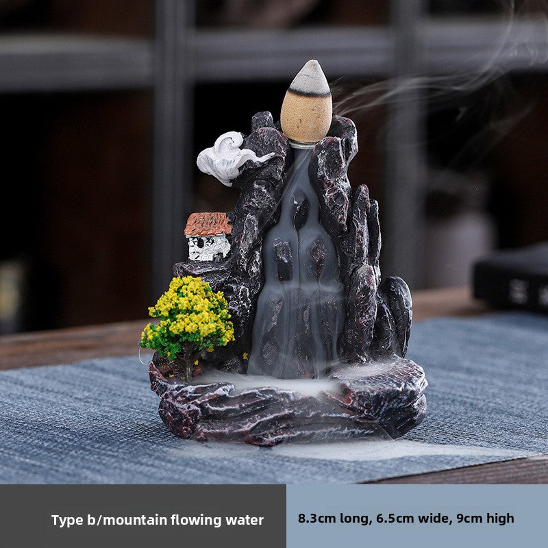 zensoullab Resin Backflow Incense Burner Small Creative Home Aromatherapy Burner Decorative Smoke Sandalwood Incense Burner