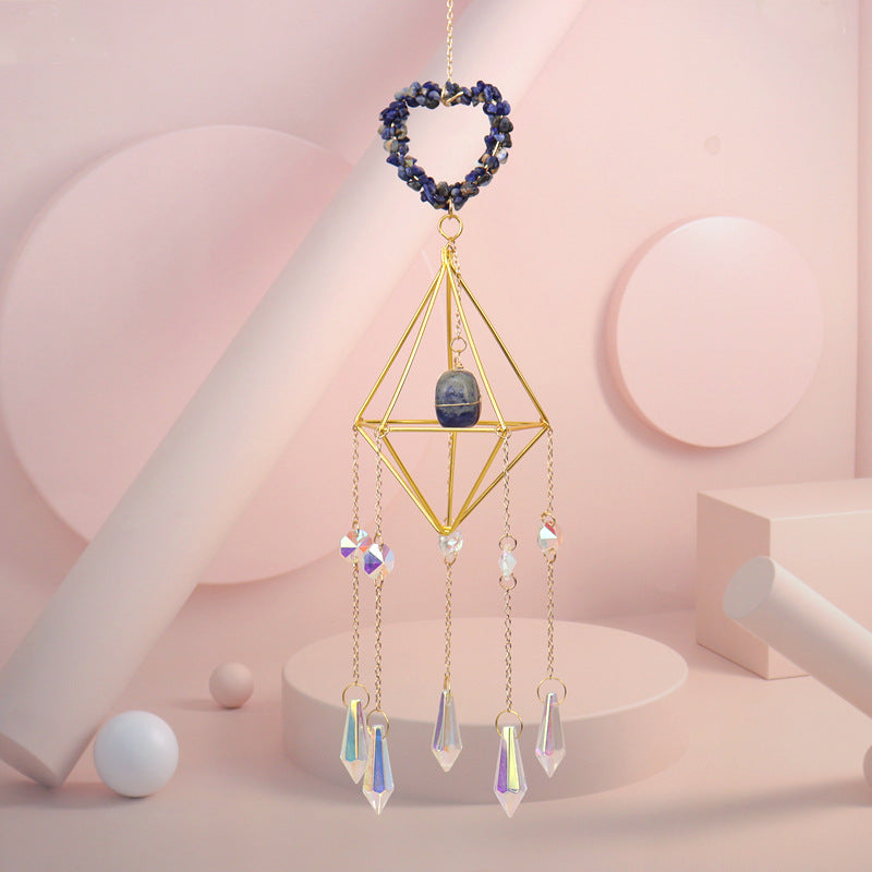 zensoullab Sun Catcher Crystal Air Frame Heart Pendant Light Garden Decoration Pendant Light Crystal Hanging Ornament