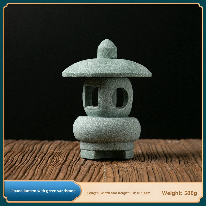 zensoullab Artificial Landscape Stone Lantern Small Stone Pavilion Ornament Home Entrance Pavilion Decoration Gardening Flower Bonsai Landscaping Decoration