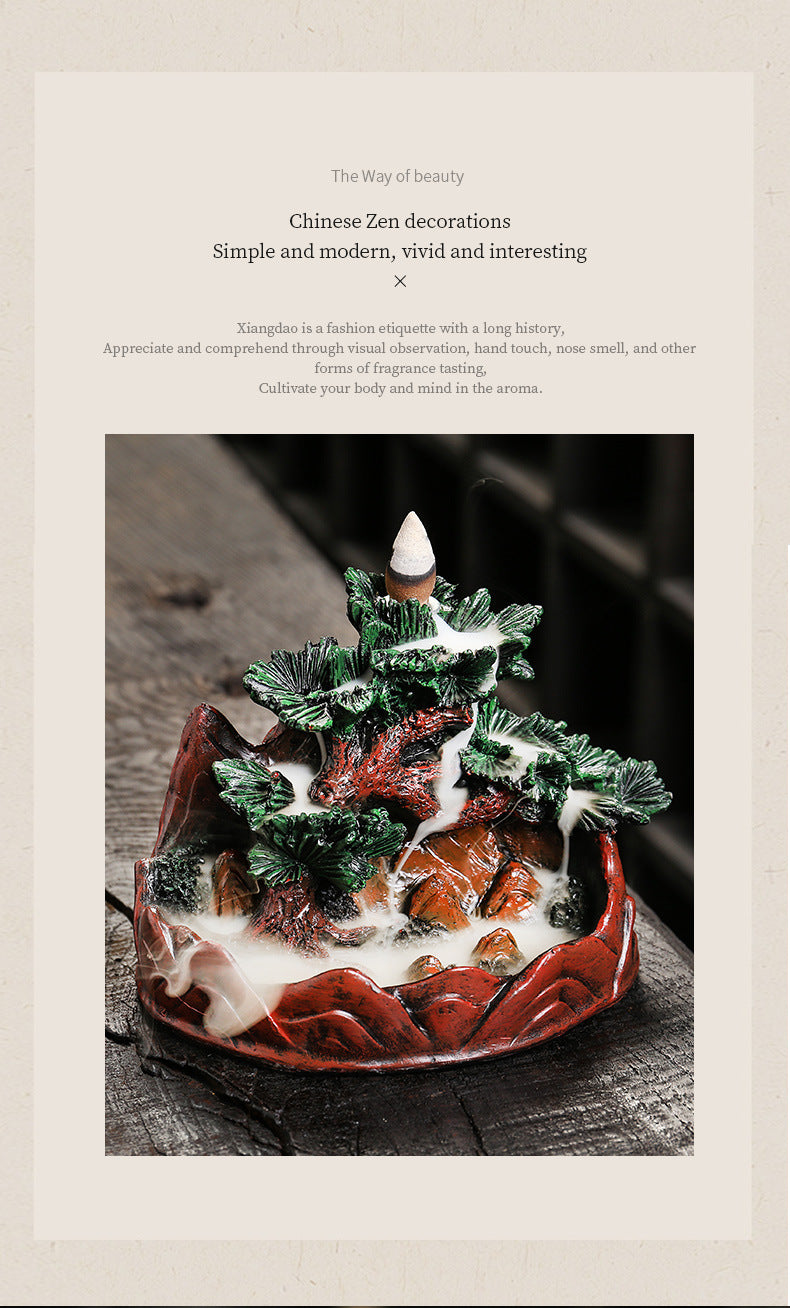 zensoullab Resin Christmas Tree Christmas Backflow Incense Burner Creative Pine Tree Smoke Backflow Aromatherapy Burner Home Decoration Ornament