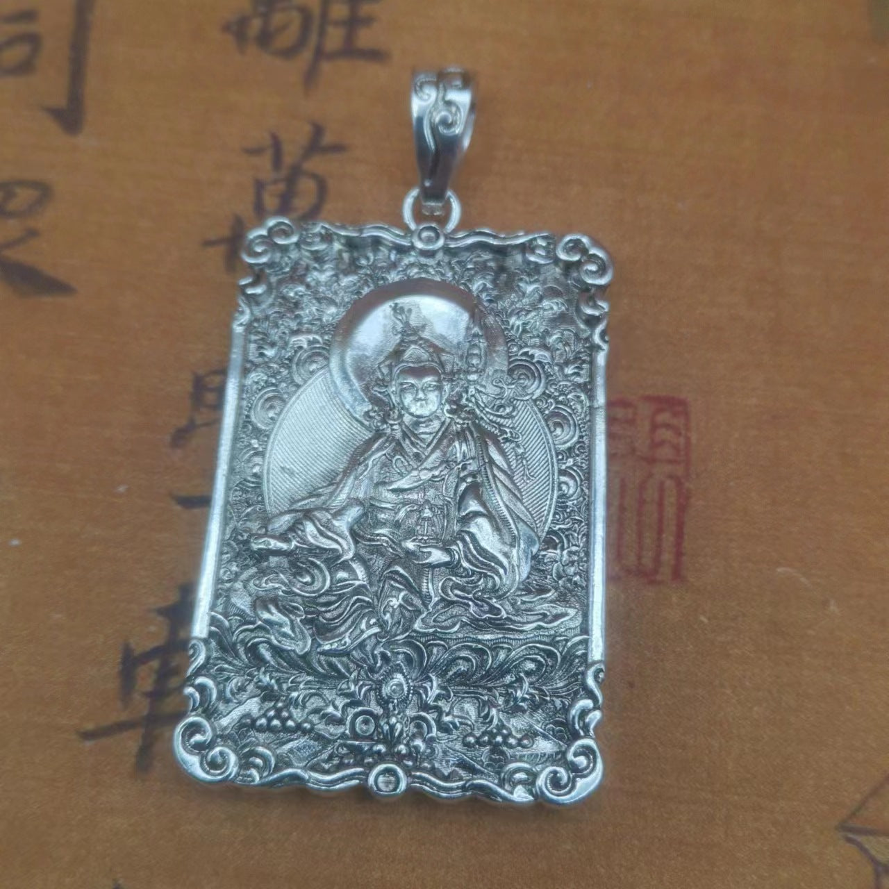 Zensoullab Men's Accessories Padmasambhava Pendant Men Silver Plated Solid Retro Distressed Amulet Lotus Master Men's Ornament
