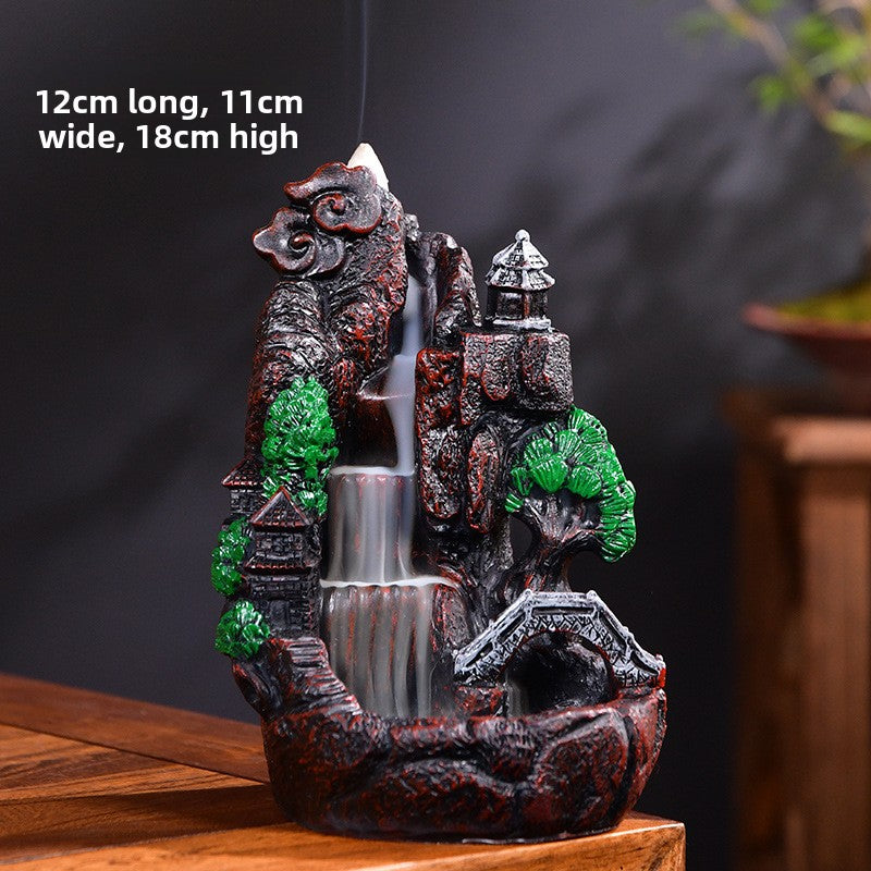 zensoullab Backflow Incense Sandalwood Indoor Aromatherapy Burner Home Living Room Resin Mountain Water Creative Small Ornament Incense Burner